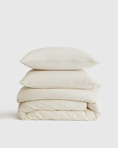 Organic Luxe Honeycomb Duvet Cover Set - US 1726