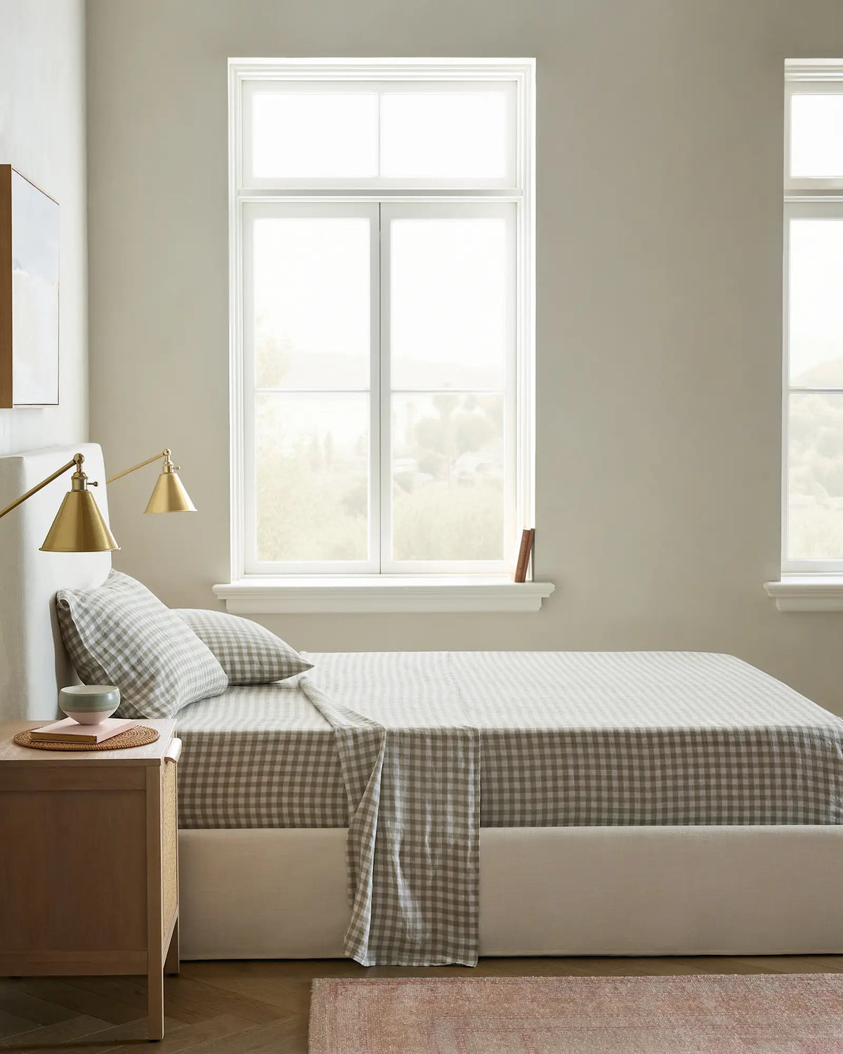 European Linen Gingham Sheet Set - US 7682