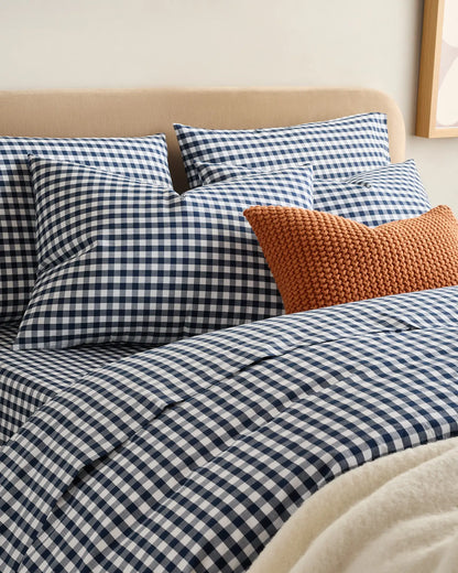 Organic Crisp Percale Gingham Sham Set - US 7264