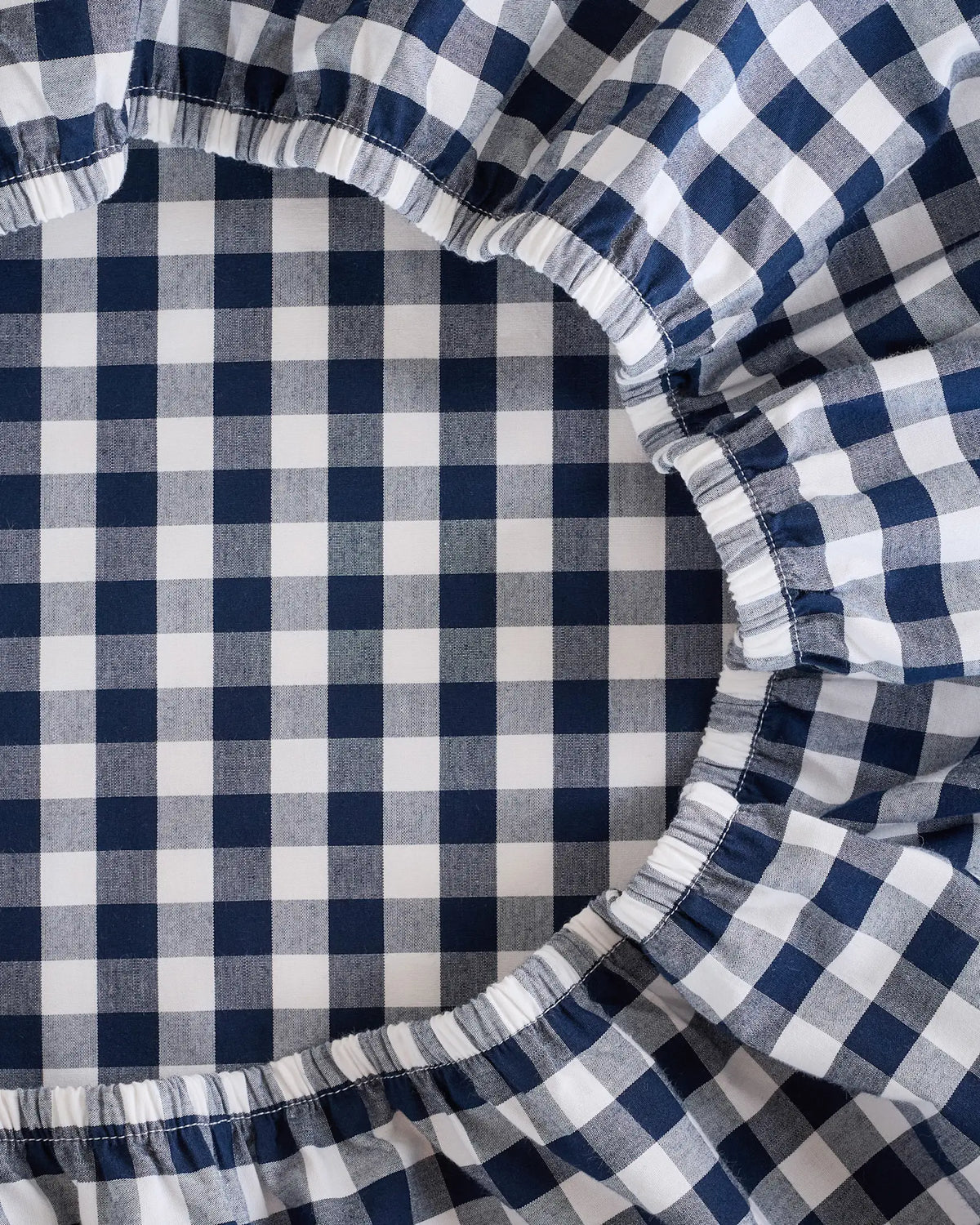 Organic Crisp Percale Gingham Fitted Sheet Set - US 8566