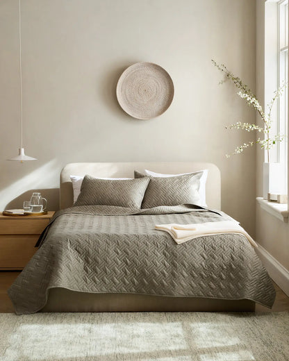 Organic Cotton Basketweave Quilt - US 9636