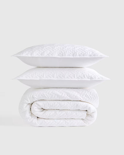 Organic Cotton Basketweave Quilt Set - US 2267