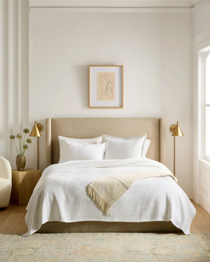 Organic Cotton Matelasse Sham Set - US 2674