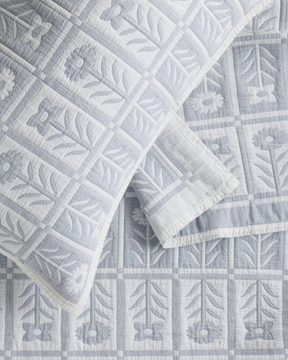 Organic Cotton Jacquard Floral Sham Set - US 5847