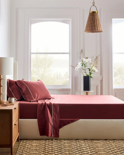 European Linen Piped Pillowcase Set - US 2777