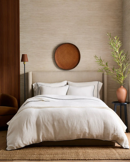 European Linen Piped Deluxe Bedding Bundle - US 4056