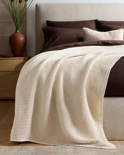 Organic Waffle Bed Blanket - US 7103