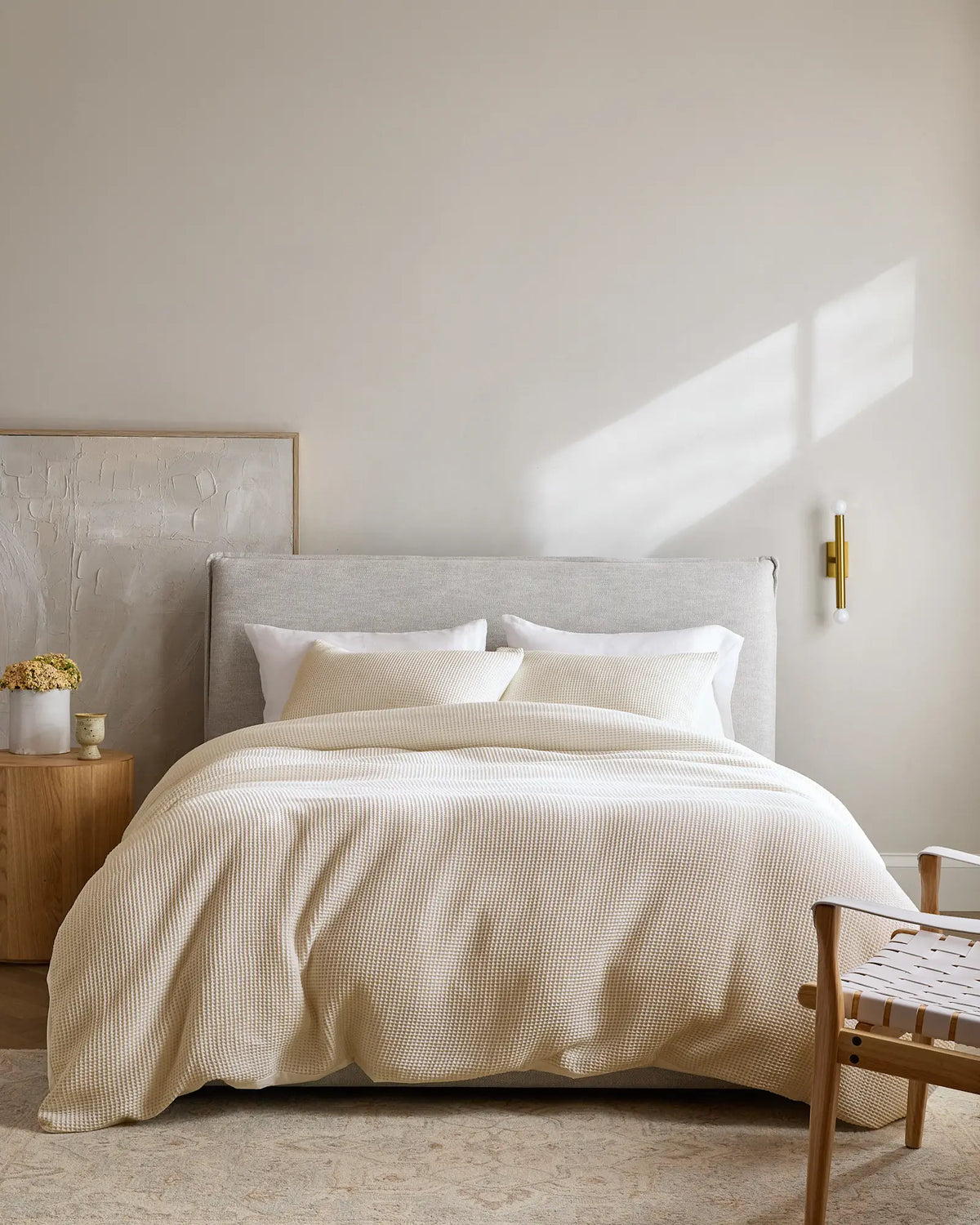 Organic Waffle Duvet Cover Set - US 8972