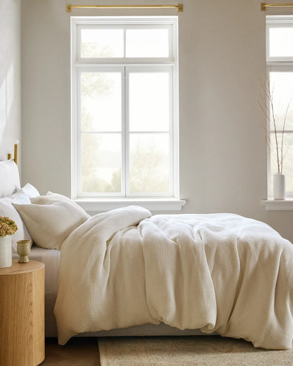 Organic Waffle Duvet Cover Set - US 8972