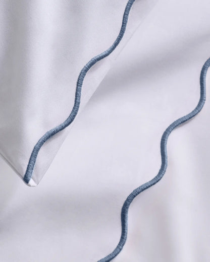 Organic Crisp Percale Scallop Sheet Set - US 9066