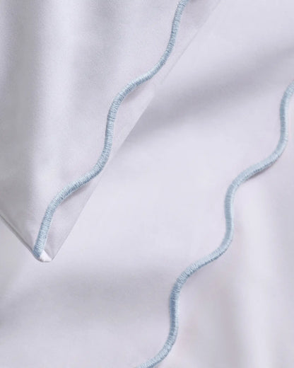Organic Crisp Percale Scallop Sheet Set - US 9919