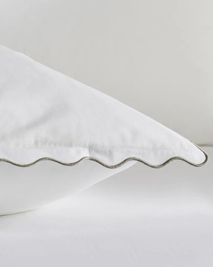 Organic Crisp Percale Scallop Euro Sham - US 7210