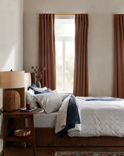 Organic Crisp Percale Floral Deluxe Bedding Bundle - US 5719