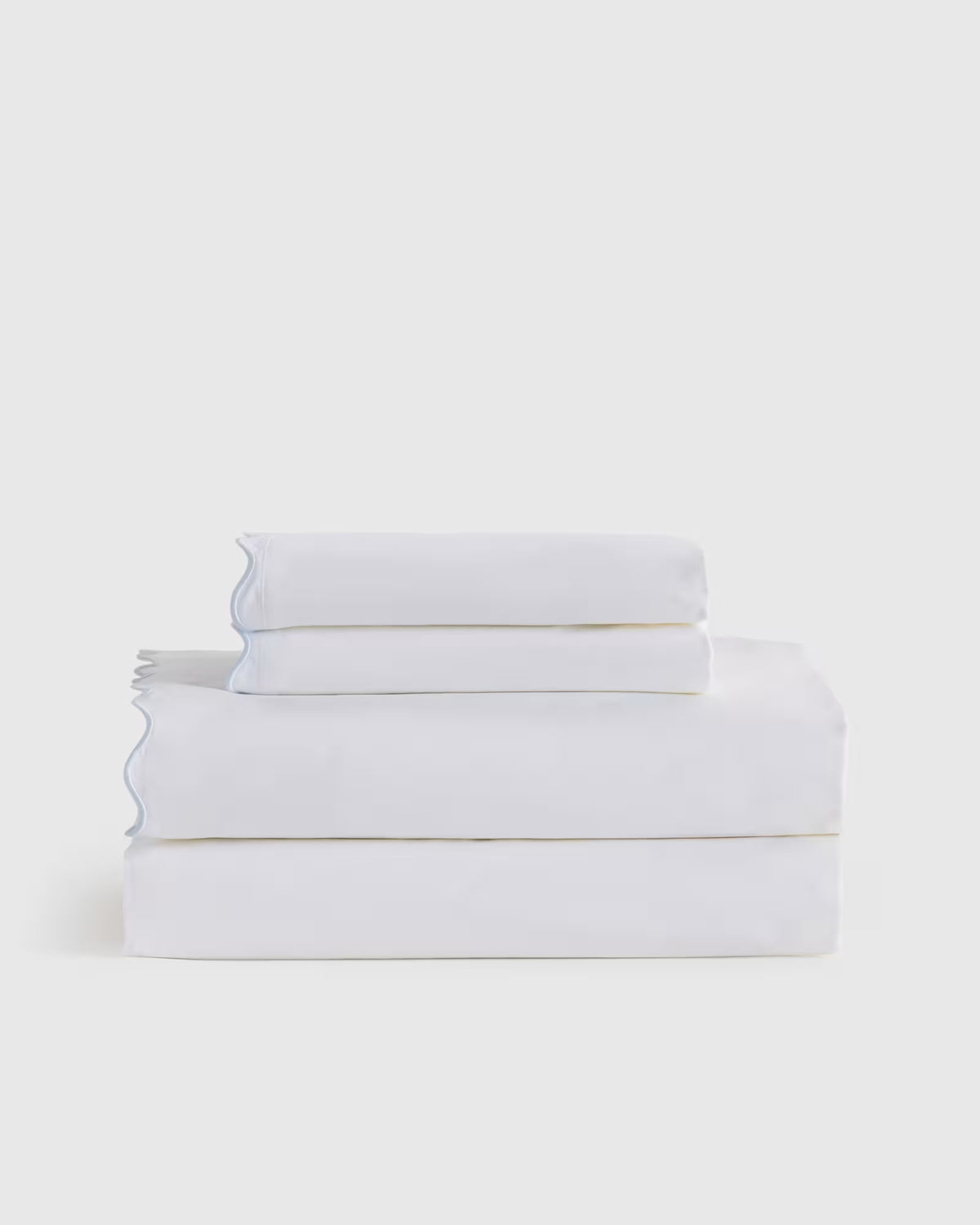 Organic Crisp Percale Scallop Sheet Set - US 9919