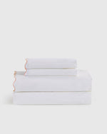 Organic Crisp Percale Scallop Sheet Set - US 3634