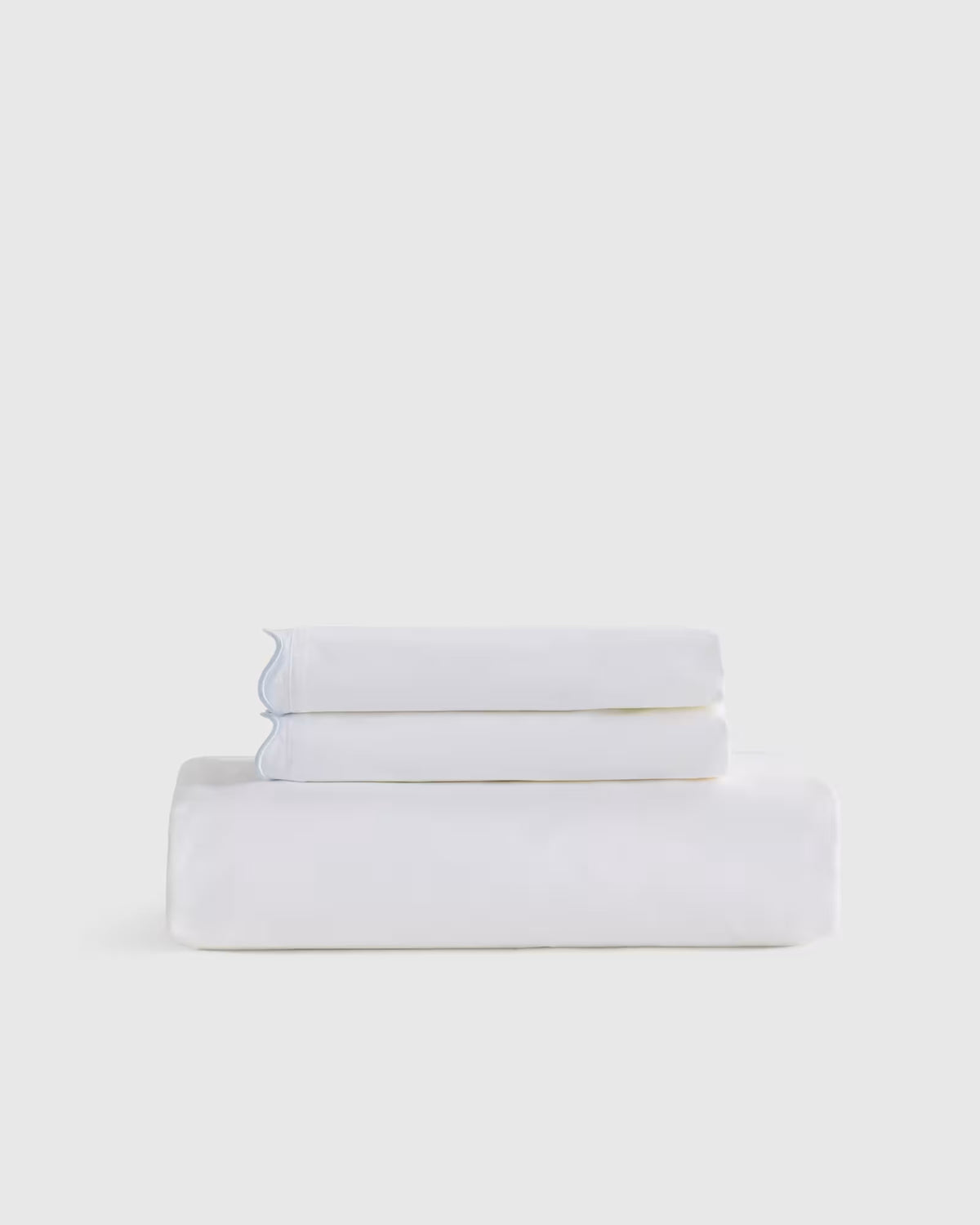 Organic Crisp Percale Scallop Fitted Sheet Set - US 2902