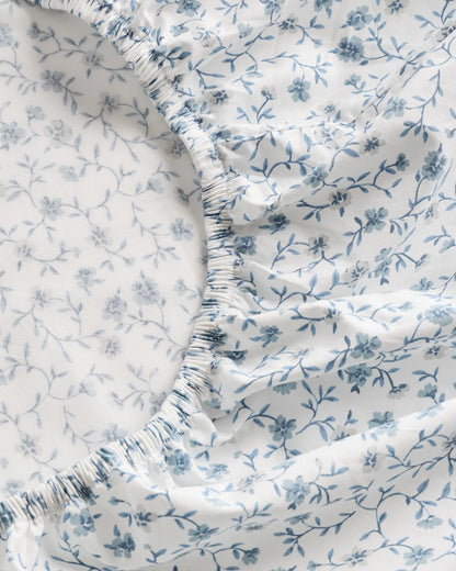 Organic Crisp Percale Floral Deluxe Bedding Bundle - US 5719