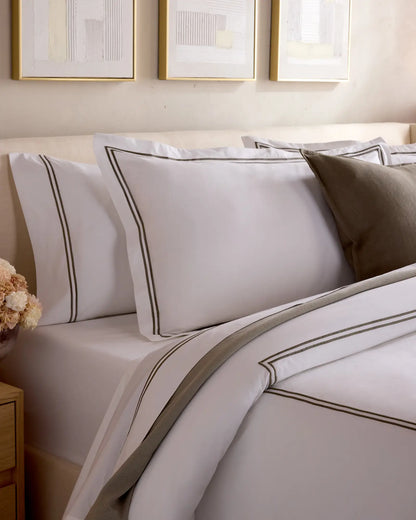 Organic Crisp Percale Embellished Duvet Cover Set - US 2244