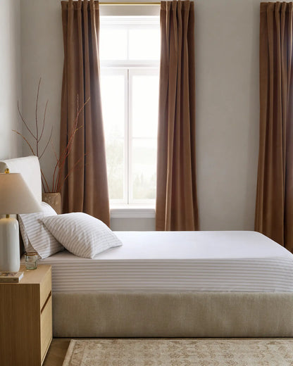Organic Crisp Percale Double Stripe Fitted Sheet Set - US 5997