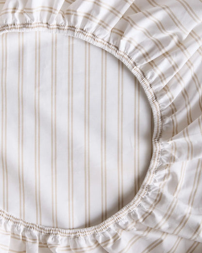 Organic Crisp Percale Double Stripe Fitted Sheet Set - US 5997