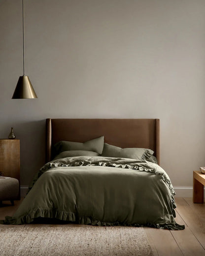 European Linen Ruffle Duvet Cover Set - US 0643