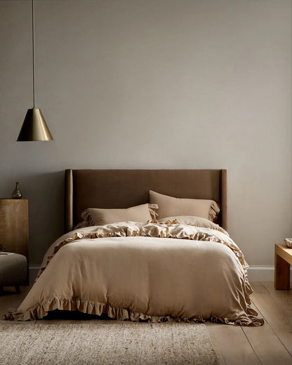 European Linen Ruffle Duvet Cover - US 4057