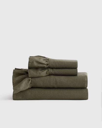 European Linen Ruffle Sheet Set - US 8034