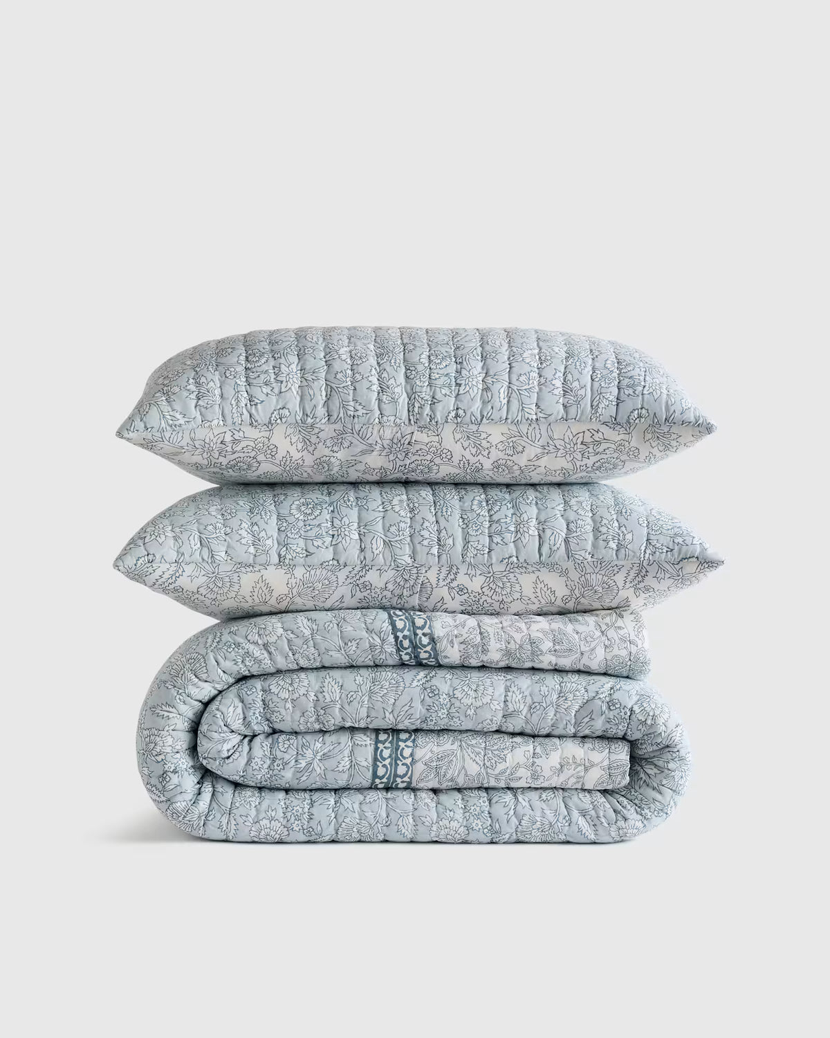 Organic Cotton Block Print Quilt Set - US 9397