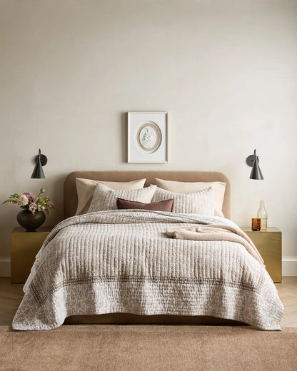Organic Cotton Block Print Quilted Sham Set - US 5996