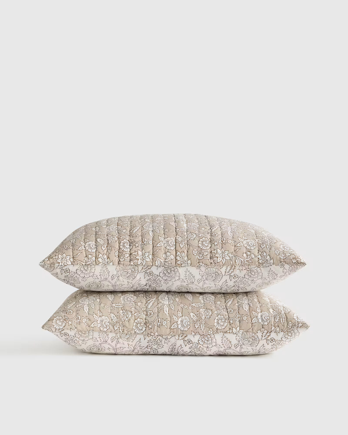 Organic Cotton Block Print Quilted Sham Set - US 5996