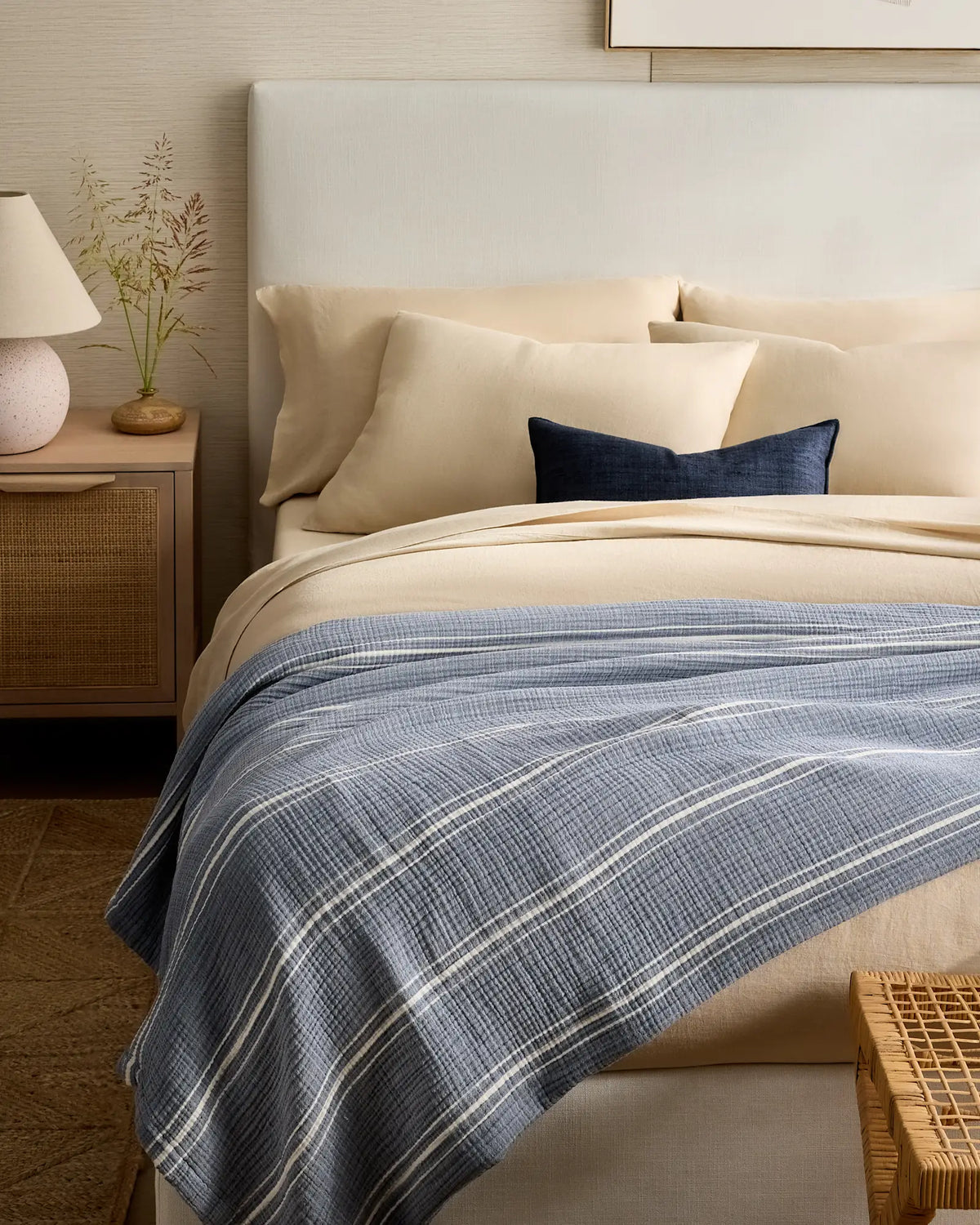 Organic Cotton Gauze Stripe Blanket - US 8037