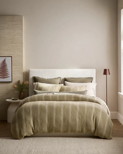 Organic Cotton Gauze Stripe Sham Set - US 6427
