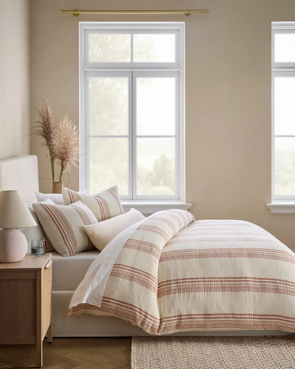 Organic Cotton Gauze Stripe Duvet Cover - US 6718