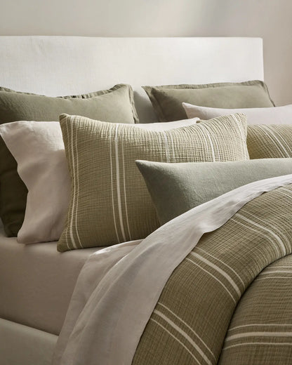 Organic Cotton Gauze Stripe Sham Set - US 6427