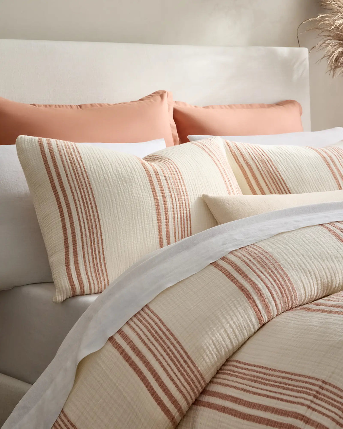 Organic Cotton Gauze Stripe Duvet Cover - US 6718