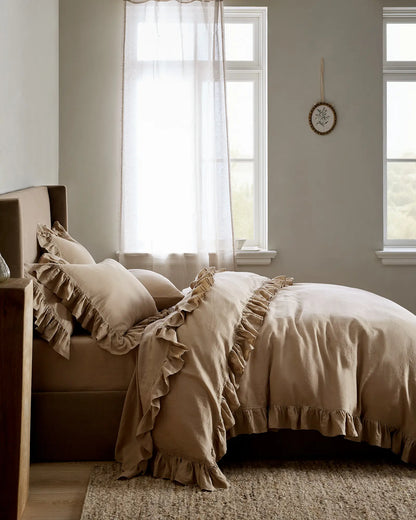 European Linen Ruffle Duvet Cover - US 4057