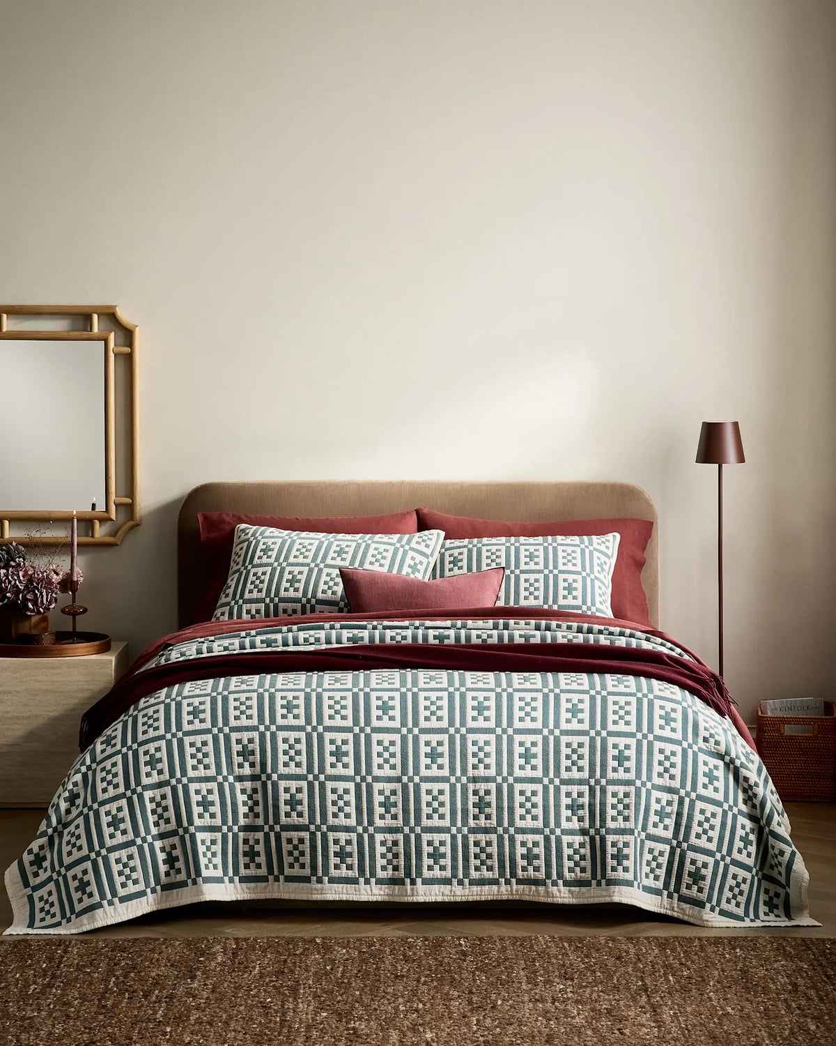 Organic Cotton Jacquard Geo Coverlet - US 4542