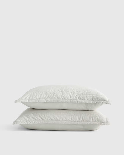 Organic Cotton Stripe Stitch Quilted Sham Set - US 9884