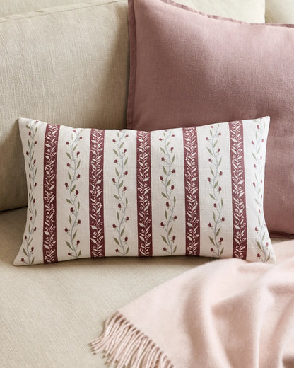 Floral Vine Cotton Pillow Cover - US 8586