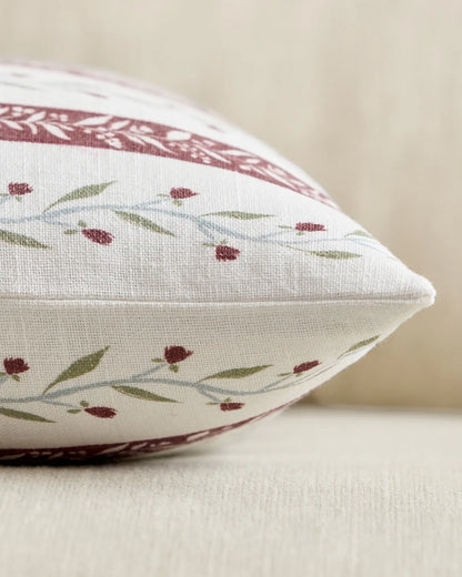 Floral Vine Cotton Pillow Cover - US 8586