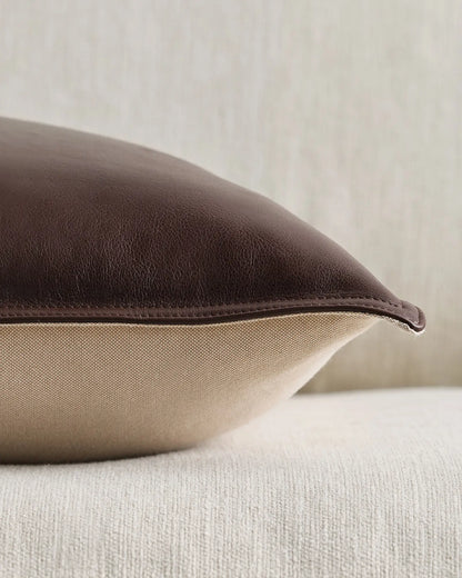 Pieced Leather Pillow Cover - US 7196