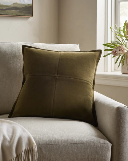 Pieced Suede Pillow Cover - US 8825