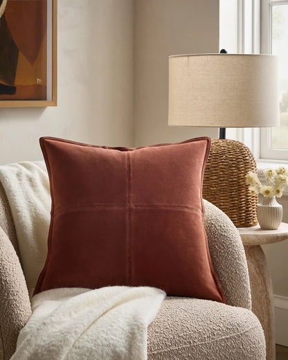 Pieced Suede Pillow Cover - US 7071
