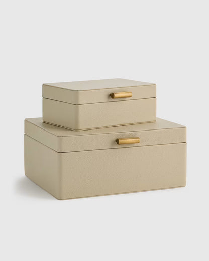 Shagreen Leather Decorative Boxes (Set of 2) - US 0375
