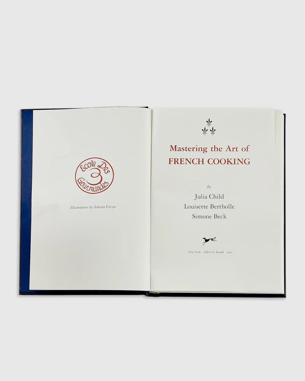 Julia Child Mastering the Art of French Cooking Navy Leather Bound Book - US 2860