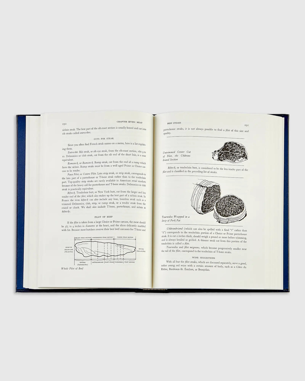 Julia Child Mastering the Art of French Cooking Navy Leather Bound Book - US 2860