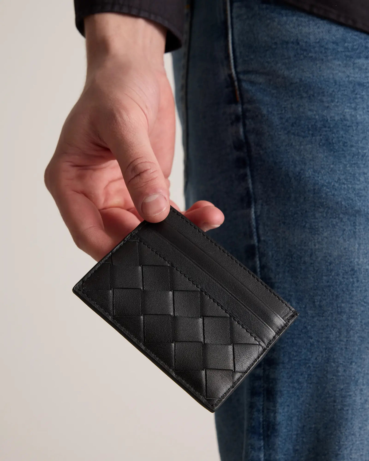 Italian Handwoven Leather Small Card Case - US 0921