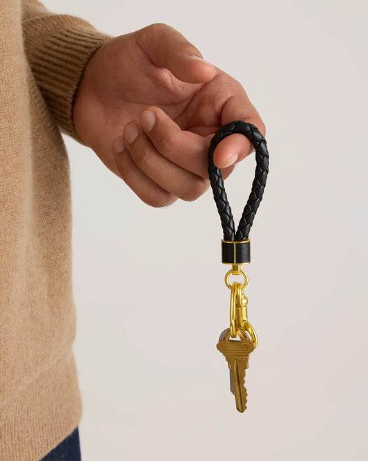 Italian Leather Braided Key Ring (2-Pack) - US 7538