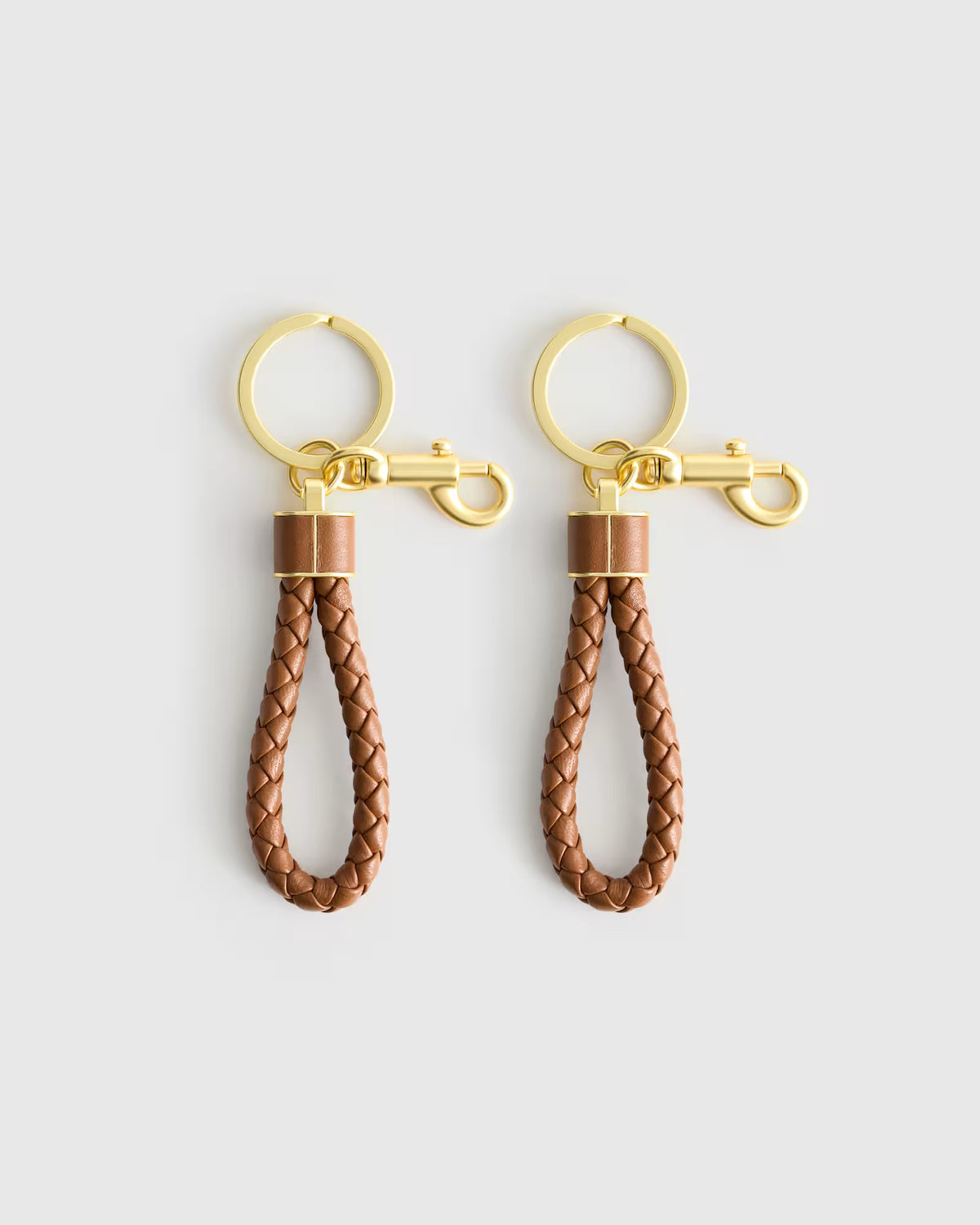 Italian Leather Braided Key Ring (2-Pack) - US 7800