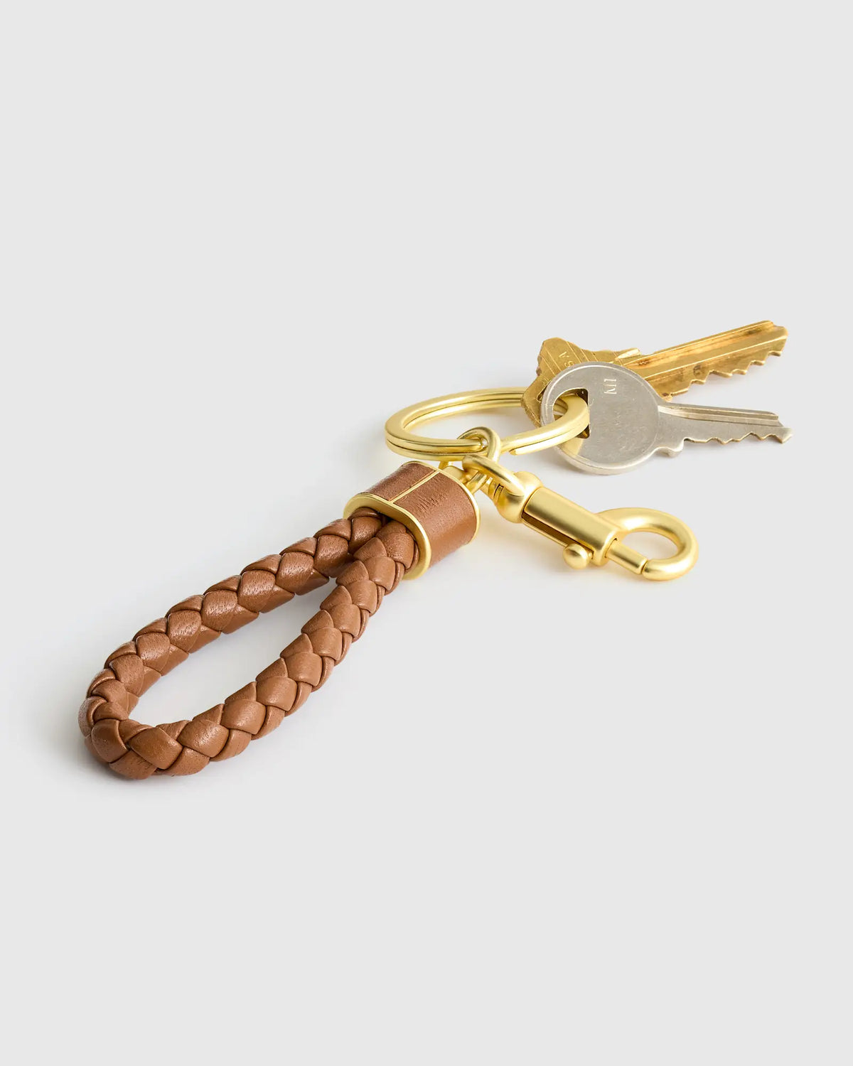 Italian Leather Braided Key Ring (2-Pack) - US 7800